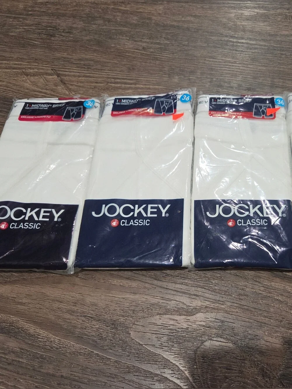 Jockey Classic Men's White Midway Briefs Size 36 Vintage Incldues 4 Packs New